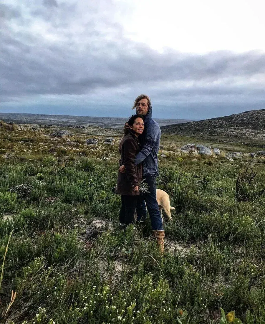 Roushanna and Tom in the fynbos